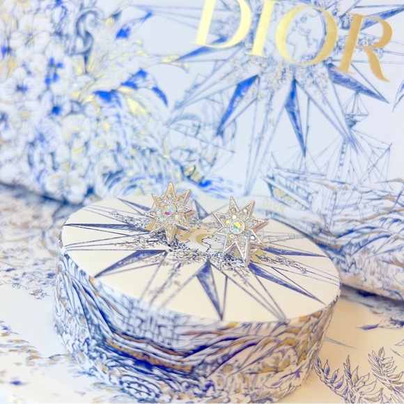 DIOR “Star Light, Star Bright” Gold Plated Pierced Earrings by Christian Dior - Picture 7 of 16